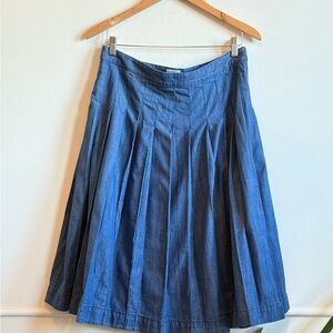 J.Crew Pleated chambray midi skirt | Womens skirt, Midi skirt, Denim